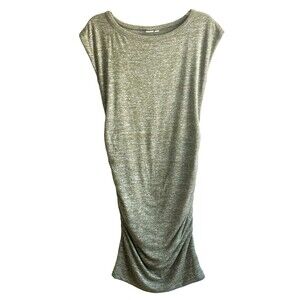 Gap Maternity Dress Marled Knit Army Green Gray Cap Sleeve